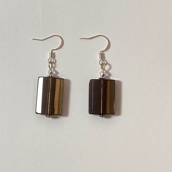 Genuine Natural Smoky Quartz Earrings - Picture 1 of 7